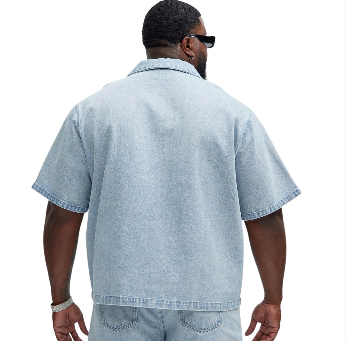 Colin True Denim Button Up Shirt Light Blue Wash