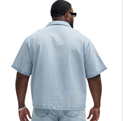 Colin True Denim Button Up Shirt Light Blue Wash