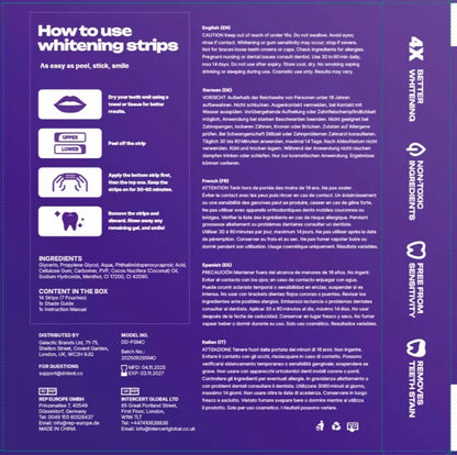 DRDENT Purple Teeth Whitening Strips Peroxide-Free