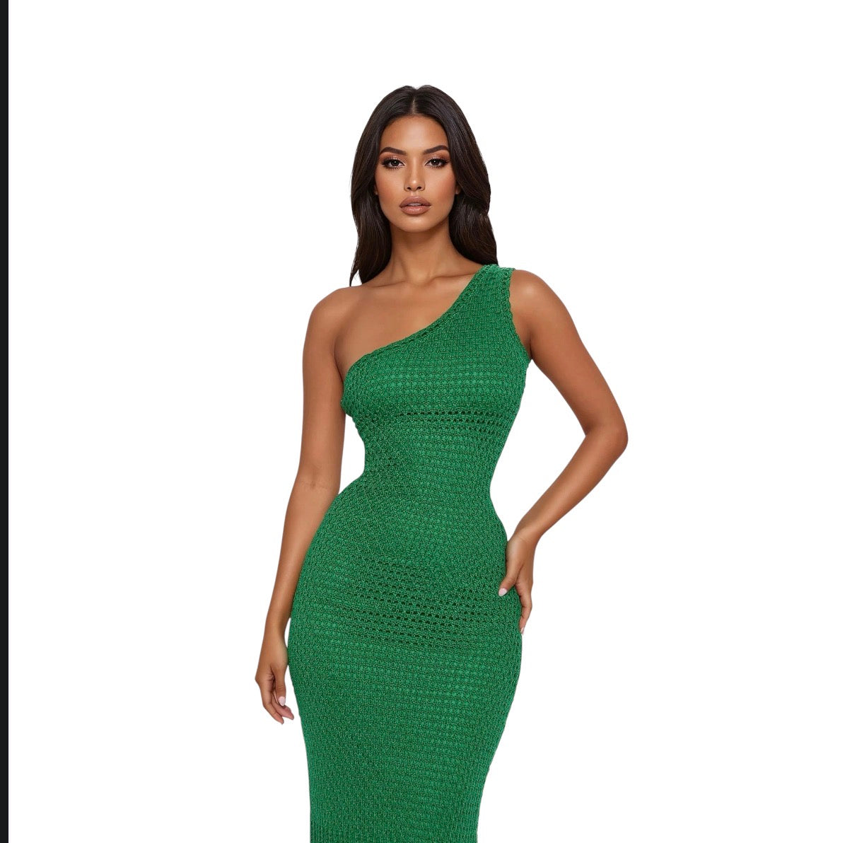 Capri Crochet Maxi Dress Kelly Green