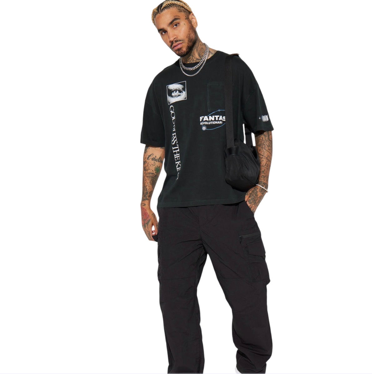 Echo Nylon Straight Cargo Pants Black