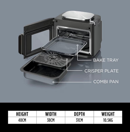 Combi 12-In-1 Multi-Cooker, Oven & Air Fryer, 12 Cooking Functions, Make 15 Minute* Family-Size Meals, Includes Bake Tray, Pan, & Recipe Guide, Grey, SFP700UK