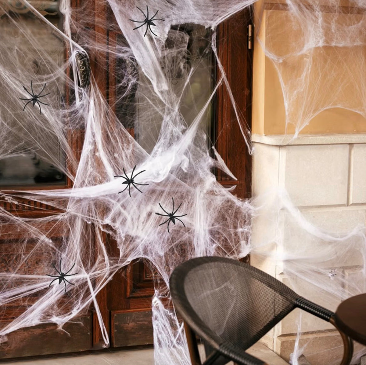 Jsdoin Halloween Spider Web Decoration 60g | 30 Fake Spiders Included