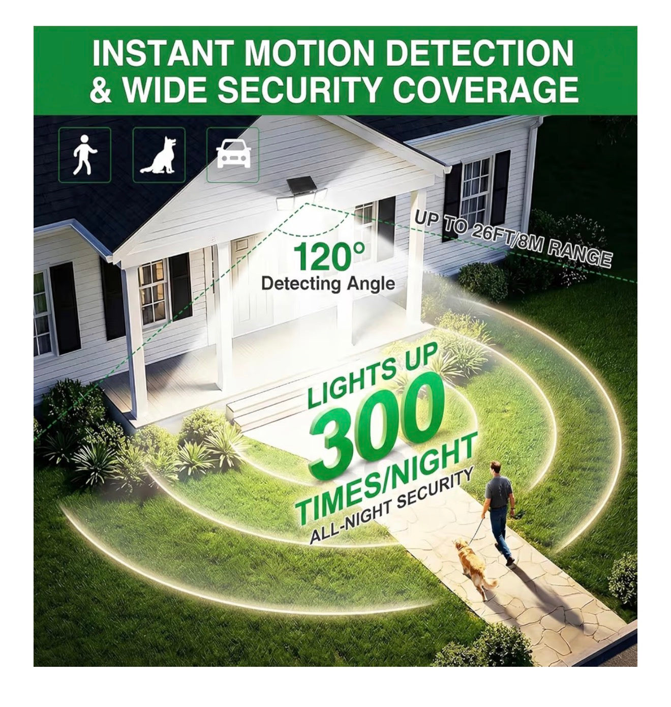 Solar Outdoor Motion Sensor Security Lights 286 LED 2500LM (2 & 4 Pack)
