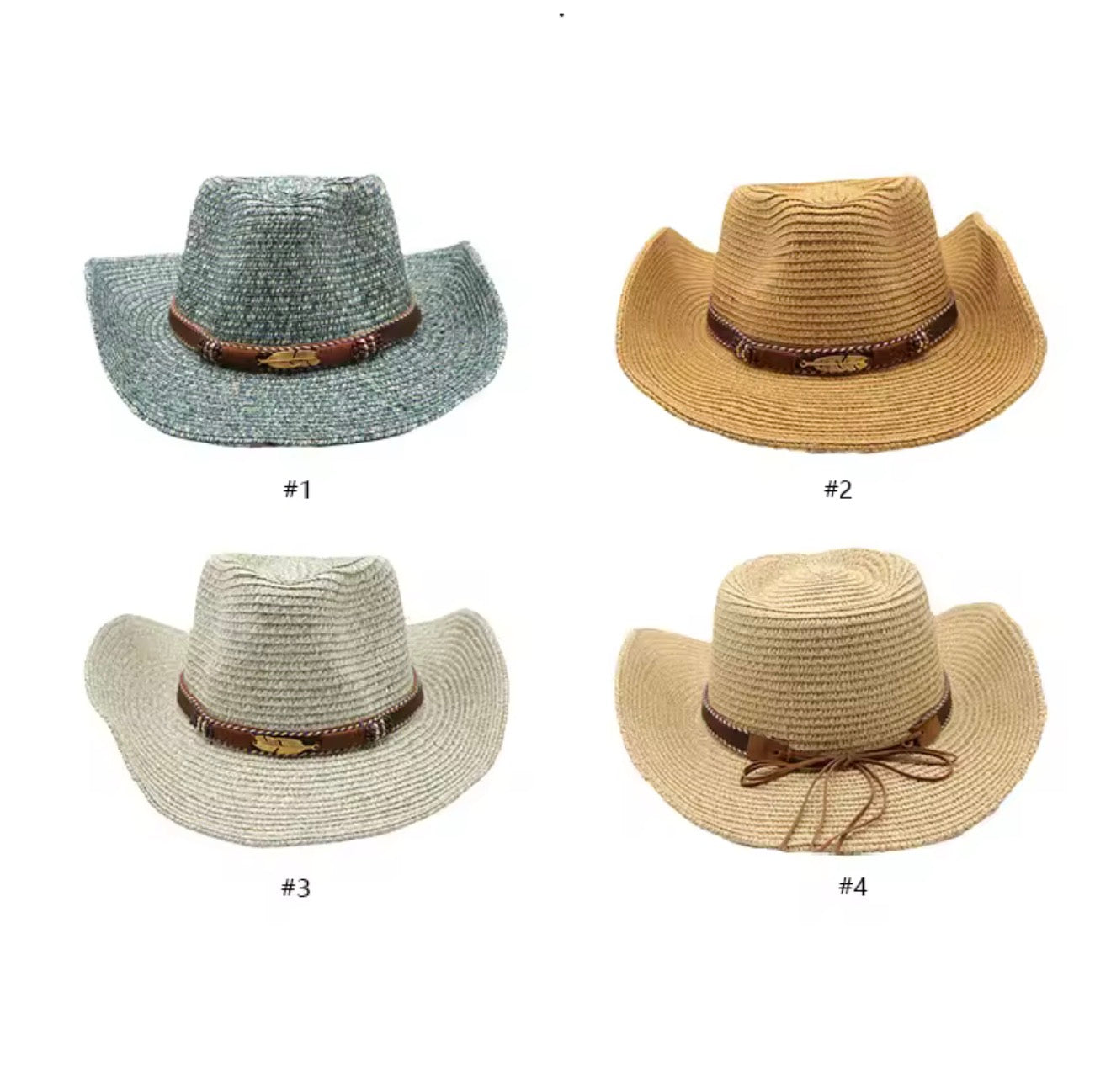 Summer Western Cowboy Top Hat Retro Style Sunshade Cowboy Straw Hat