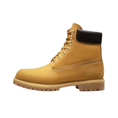 Kick-resistant classic yellow boots for outdoor sport camping, mountaineering, waterproof and comfortable for both men and women