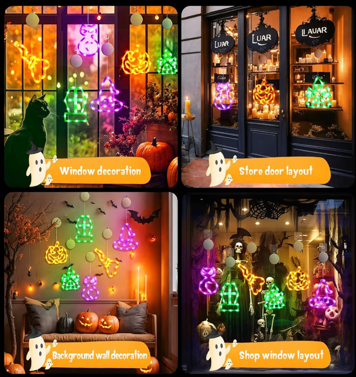 Jsdoin 3-Pack Halloween Window Lights | Minja Superstore