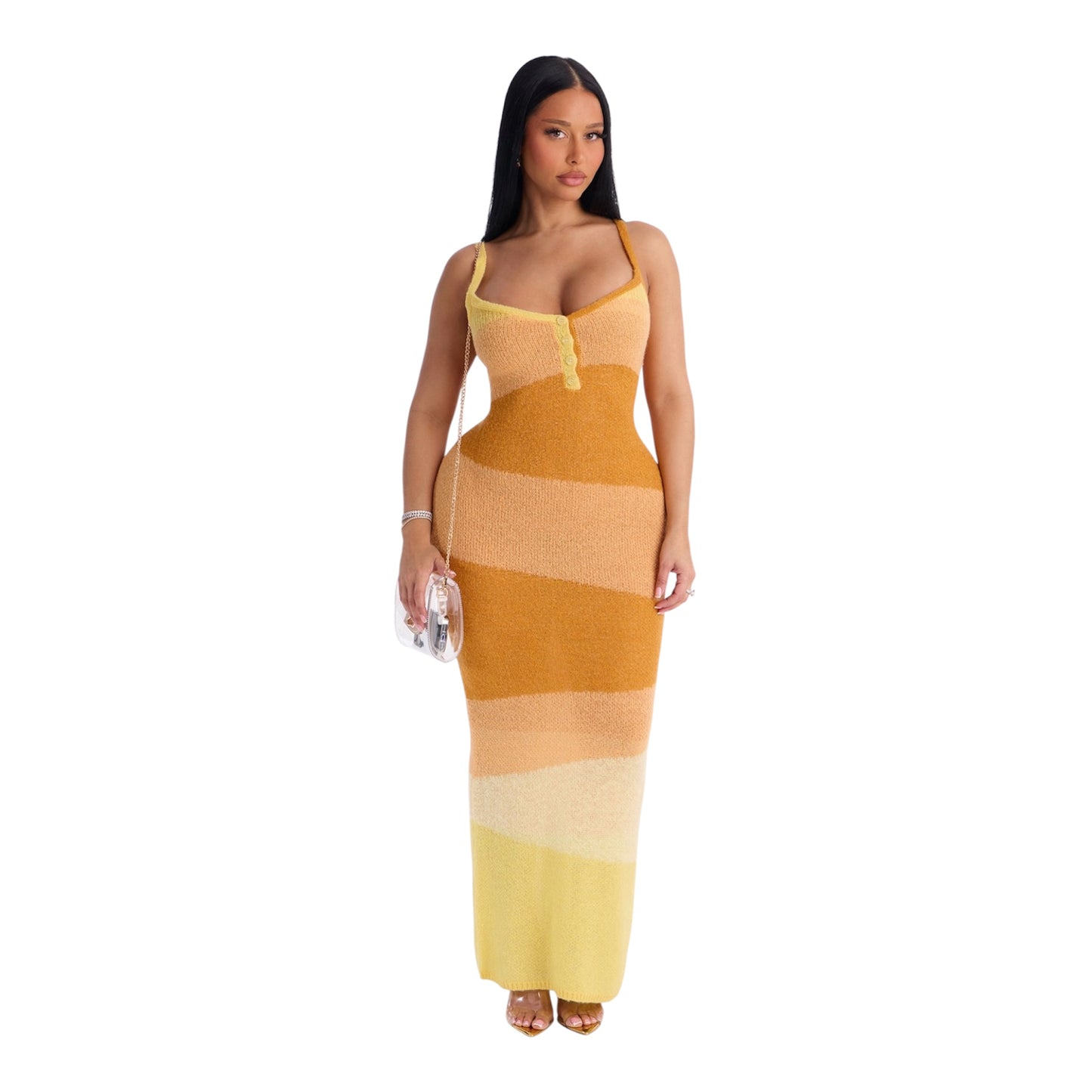 Sunbeam Energy Sweater Maxi Dress Yellow Combo