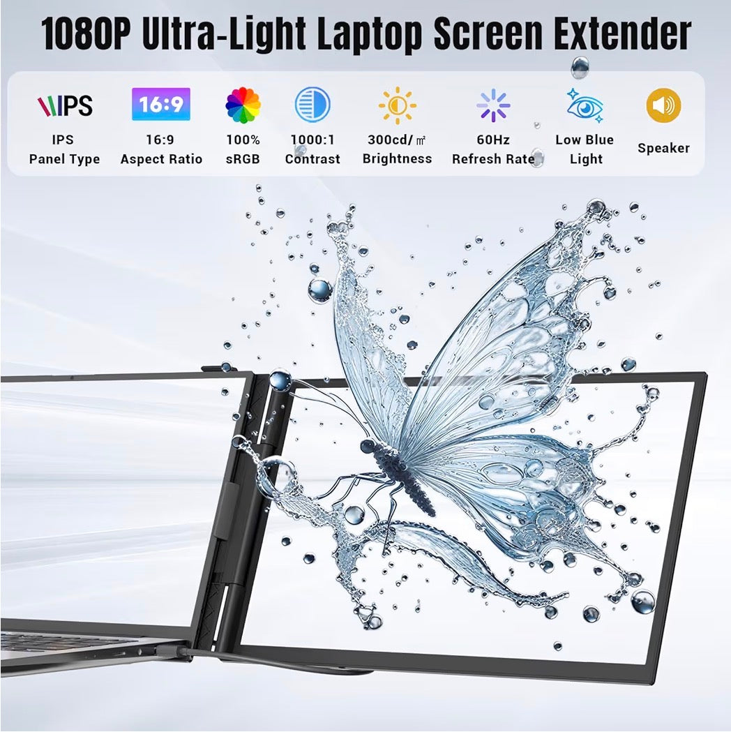 14-inch 1080P Laptop Screen Extender Ultra-Thin IPS Triple Monitor