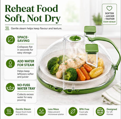 Microwave Splatter Cover with Water Steamer 10 Inch