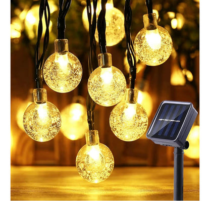 Solar Garden String Lights 100 LED Crystal Ball Fairy Lights 17m