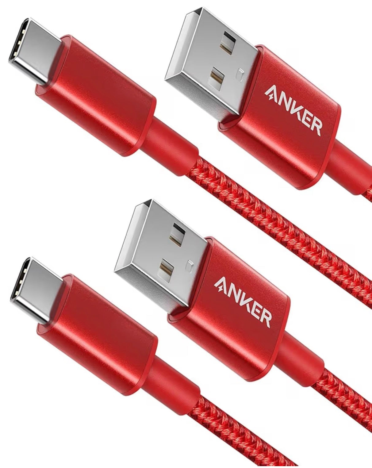 Anker USB-C Charger Cable 2-Pack 0.9m Braided USB-A to USB-C