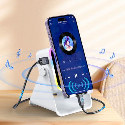 VOMA 5 in 1 Wireless Charger Speaker Stand 3500mAh RGB Adjustable