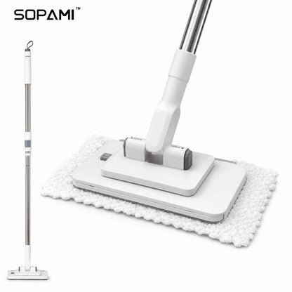 SOPAMI Extendable Telescopic Flat Clip Mop 360° Swivel