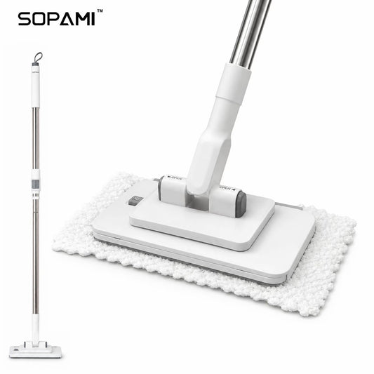 SOPAMI Extendable Telescopic Flat Clip Mop 360° Swivel