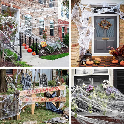 Halloween Spider Web Decorations 200g with 40 Plastic Spiders | Minja Superstore