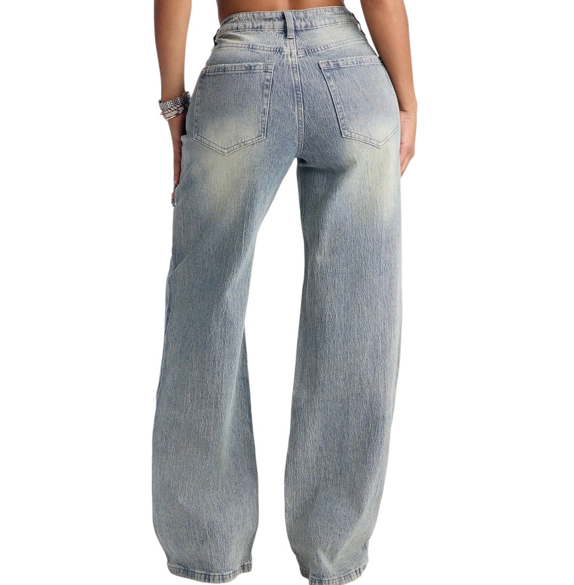 Next Chapter Baggy Wide Leg Jeans Vintage Wash