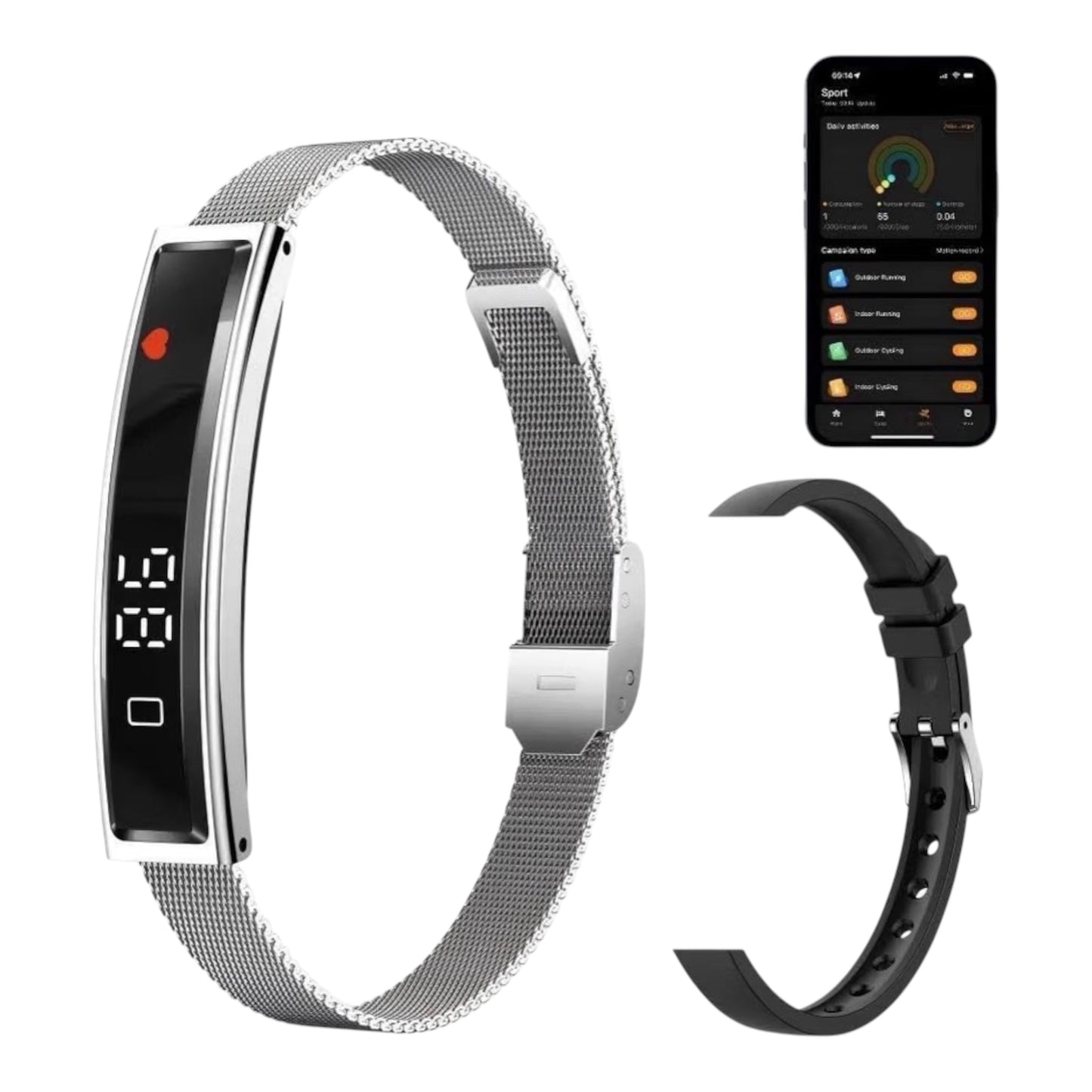Fitness Tracker Smart Bracelet Heart Rate Sleep Step Monitor