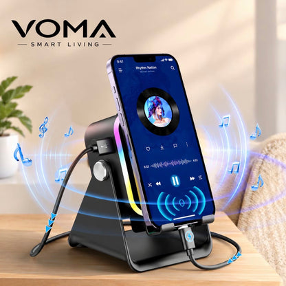 VOMA 5 in 1 Wireless Charger Speaker Stand 3500mAh RGB Adjustable
