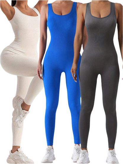 3-Pack Women’s Ribbed One-Piece Jumpsuit – Sensual, Sculpting & Sporty