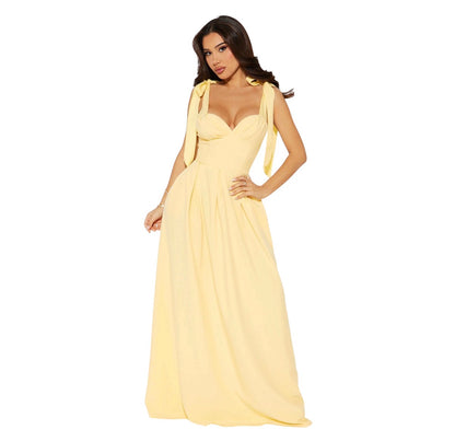 Isabelle Contrast Maxi Dress Butter Yellow
