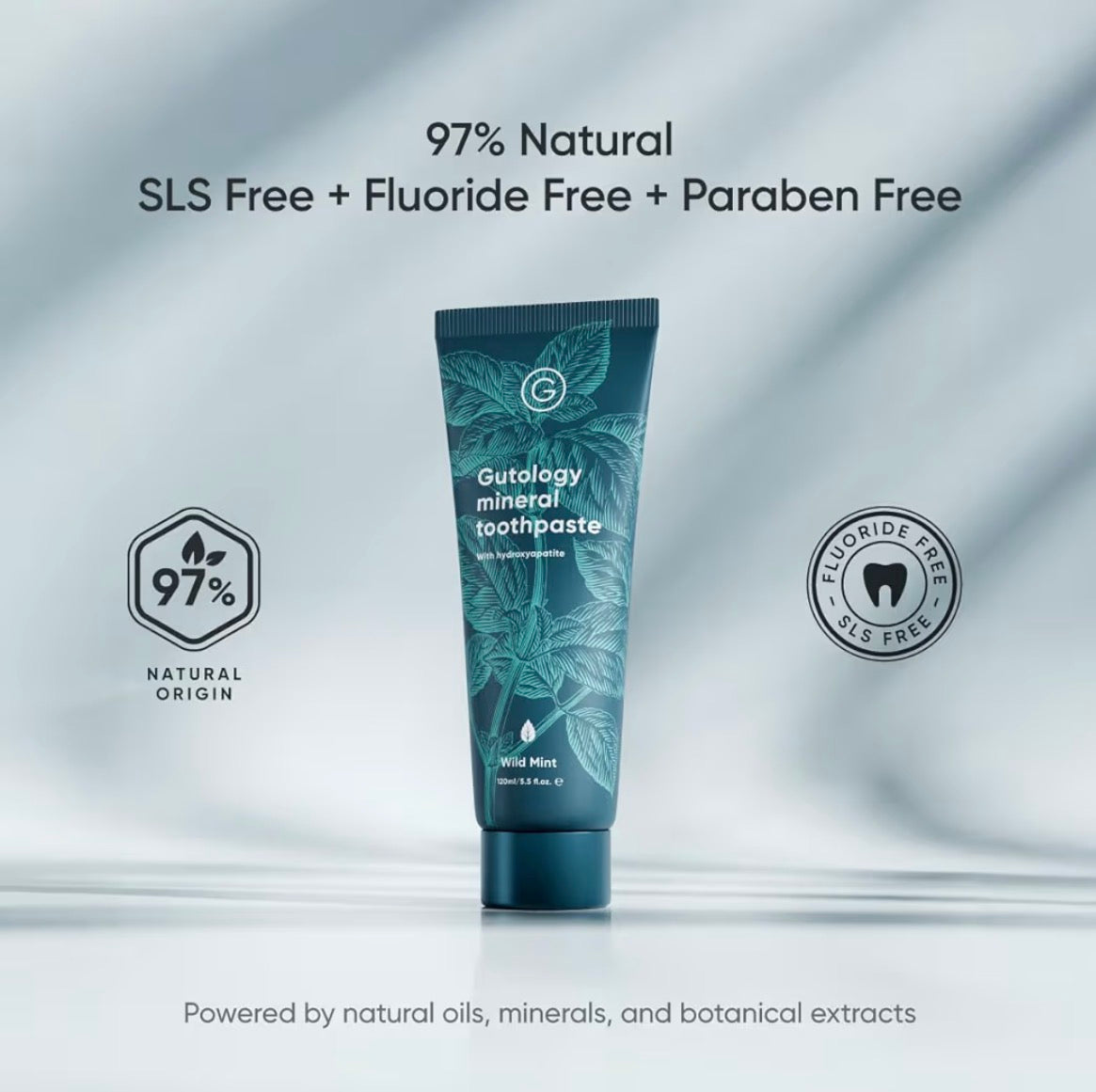 Gutology Mineral Hydroxyapatite Toothpaste 120ml Fluoride Free Wild Mint