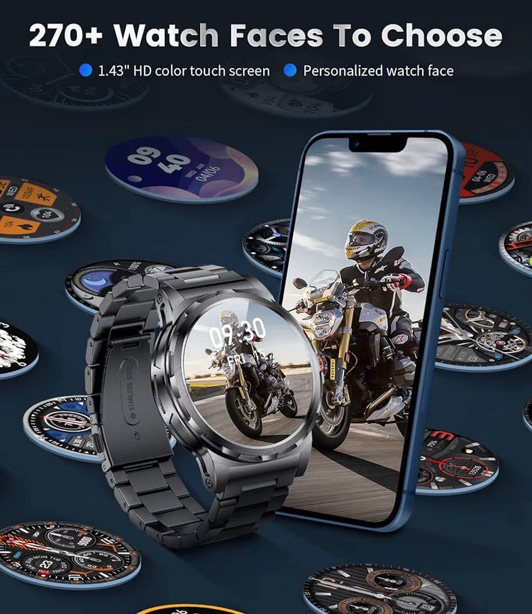 LIGE Smart Watch for Men 1.43 AMOLED Bluetooth Calling 110+ Sports
