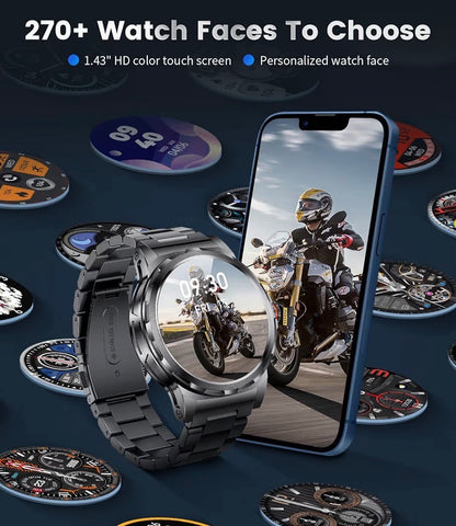 LIGE Smart Watch for Men 1.43 AMOLED Bluetooth Calling 110+ Sports
