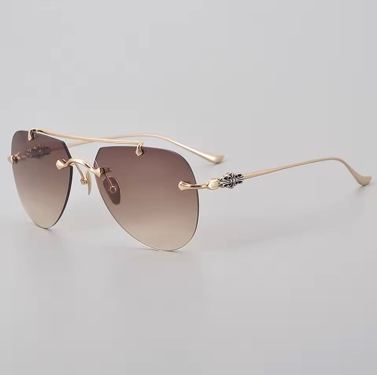 Luxury Men's Women's Fashion Pilot Optical Prescription Frameless Design Brand Glasses Outdoor Driving Vacation Sunglasses