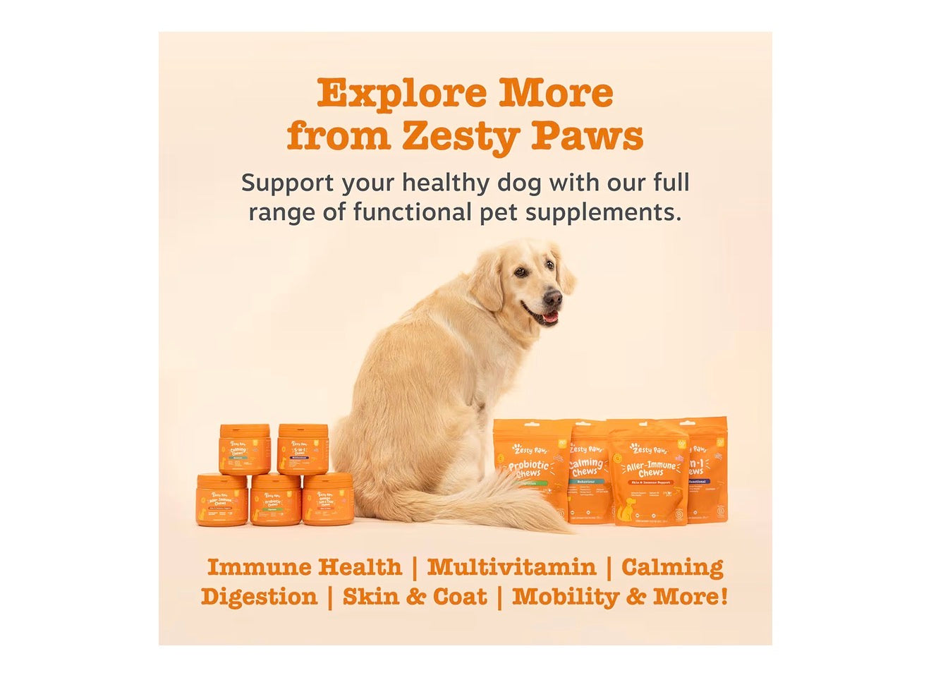 Zesty Paws Probiotic Chews for Dogs 90 Chews