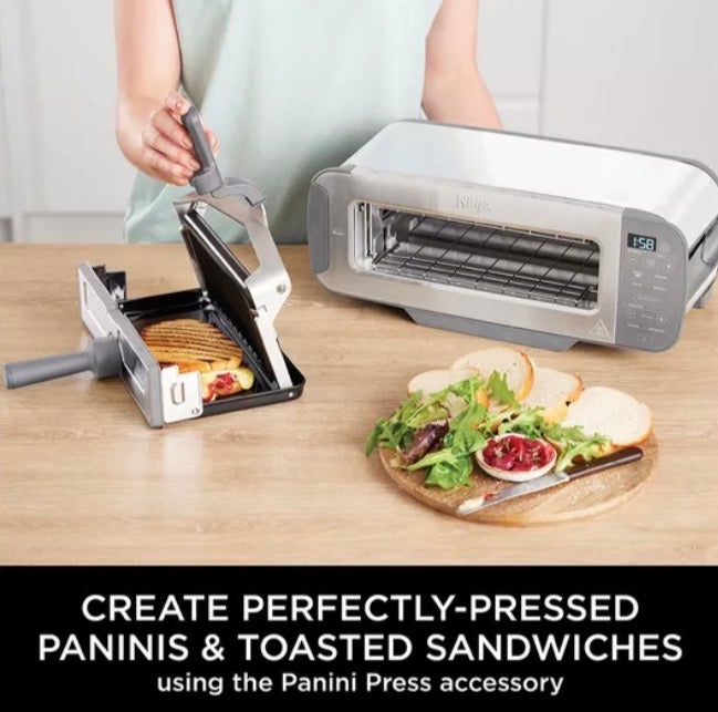 Foodi 3-in-1 Toaster, Grill and Panini Press with Flip Design, 7 Cooking Functions, 7 Toast Shades, Includes Panini Press, Bake Tray and Crumb Tray, Stainless Steel, ST202UK