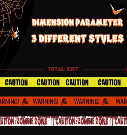 Jsdoin 30m Halloween Caution Tape | Yellow Hazard Decor