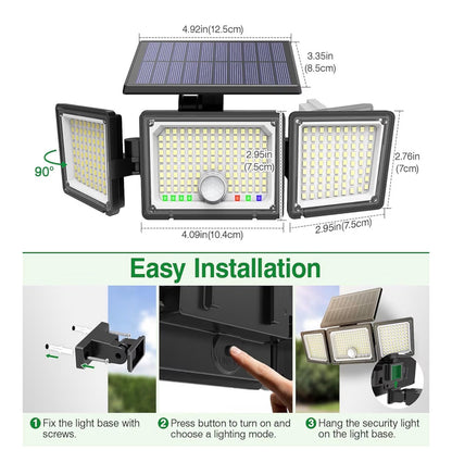 Solar Outdoor Motion Sensor Security Lights 286 LED 2500LM (2 & 4 Pack)