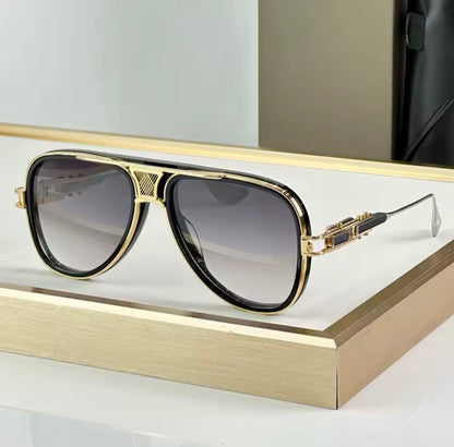 Classical Designer GRAND-DECADE Sunglasses for Men Women Alloy Gradient Top Quality Brand Design UV400 Optical Glasses with Case