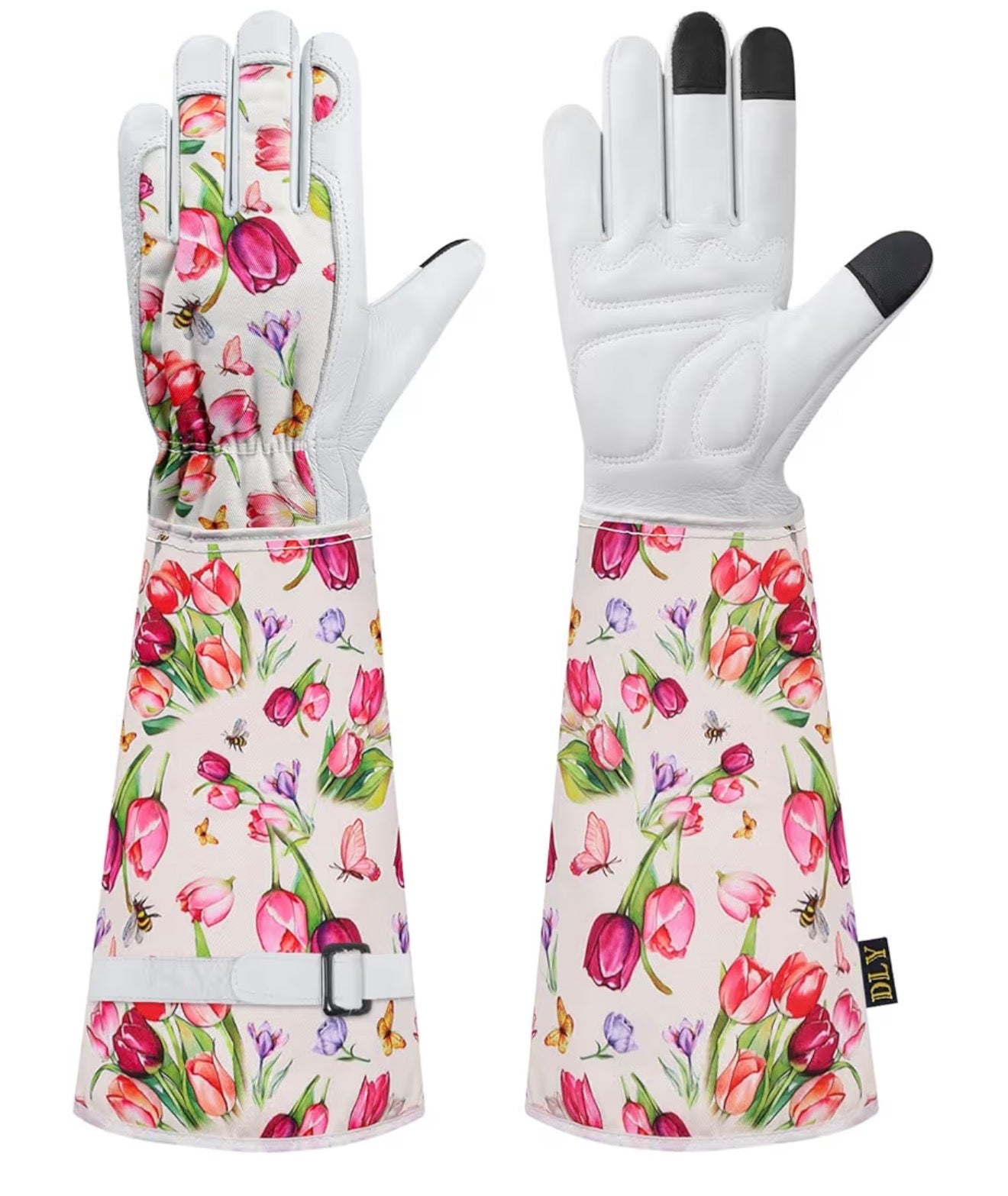 DLY Thorn-Proof Leather Gardening Gloves for Women with Forearm Protection