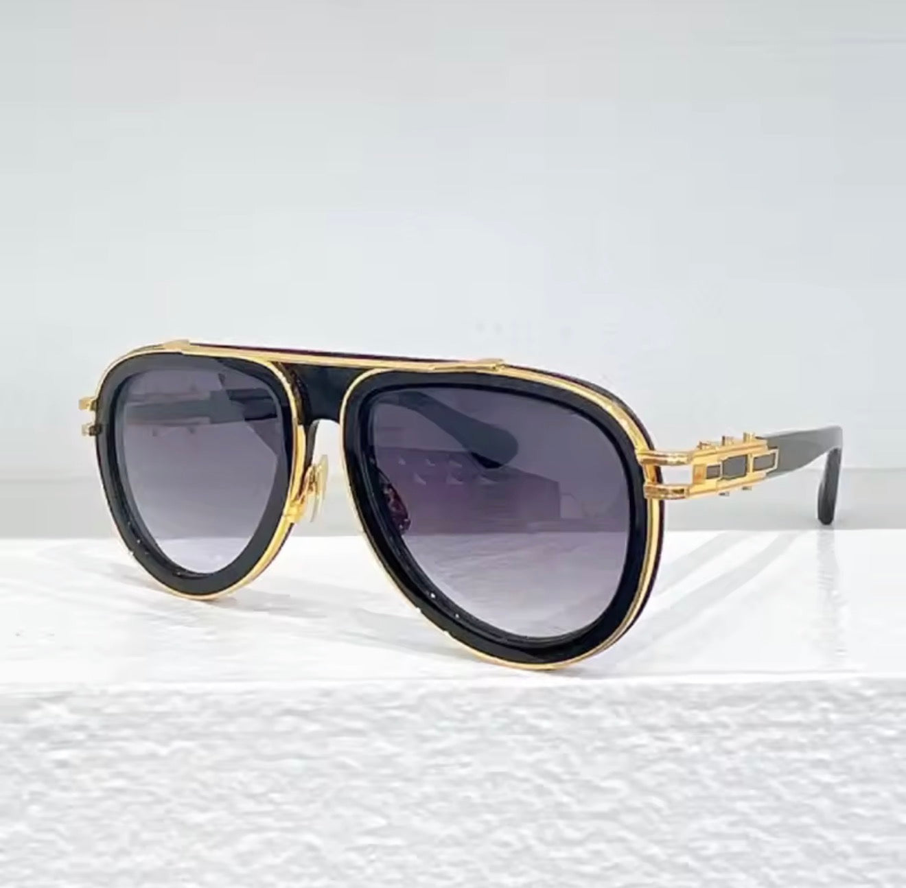Ins 403B America High Street Designer Brand Sunglasses Oval Gradient Handmade Alloy Hinge Punk Style Uv400 Eyeglasses with Case