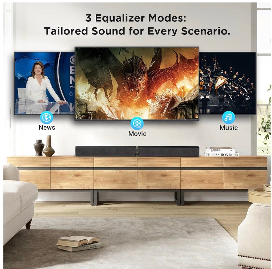 80W 2-in-1 Detachable TV Soundbar Bluetooth 5.3 ARC Optical AUX