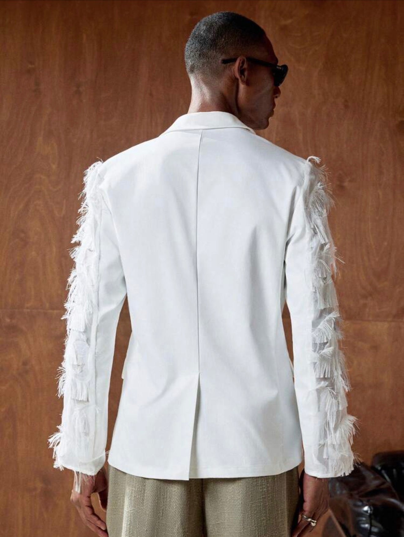 Manfinity VCAY Men’s Lace Patchwork Blazer Jacket