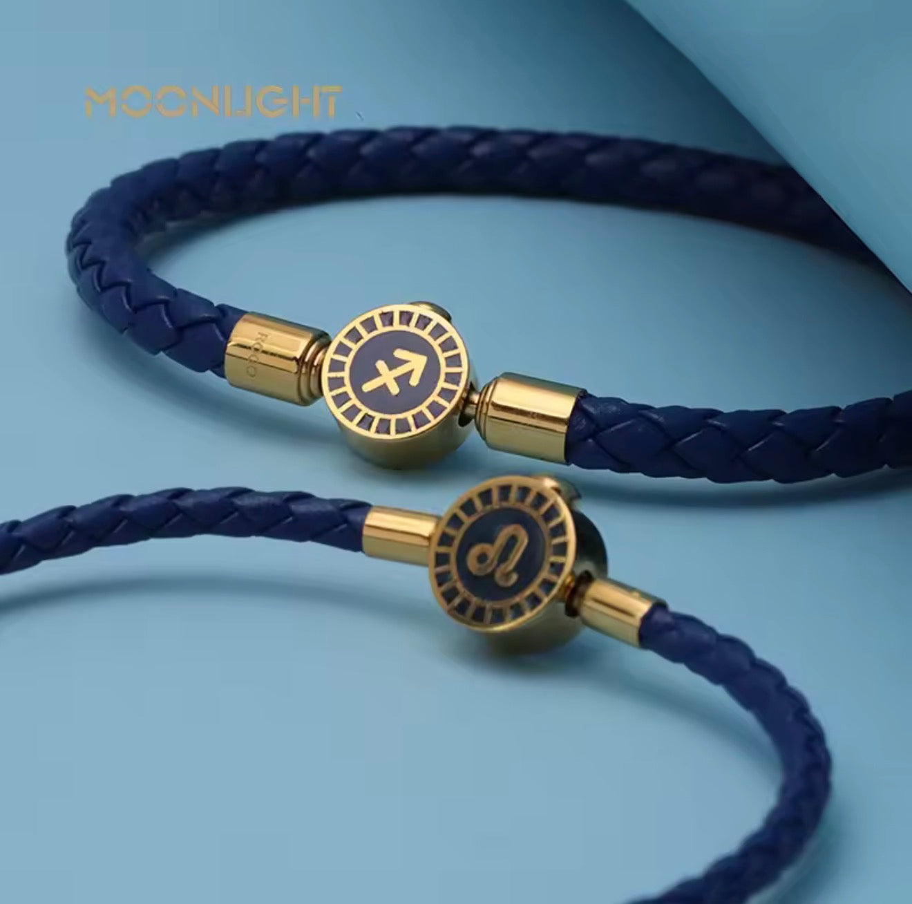 MOONLIGHT 12 Constellation Charm Bracelet Braided Leather Bracelet Leo Aries Gemini Taurus Libra Couple Accessories Jewelry Gift