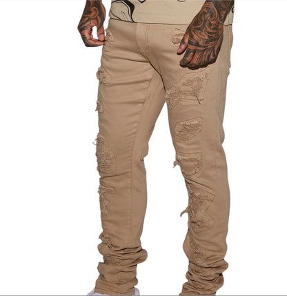 High Key Stacked Skinny Jeans Taupe