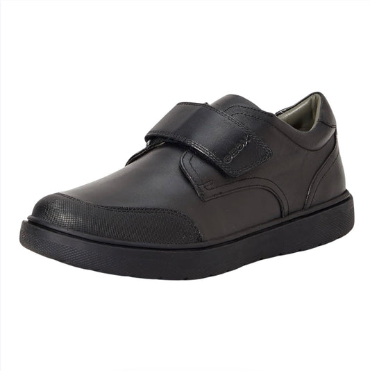 Geox Boys’ J Riddock Black Leather School Uniform Shoes