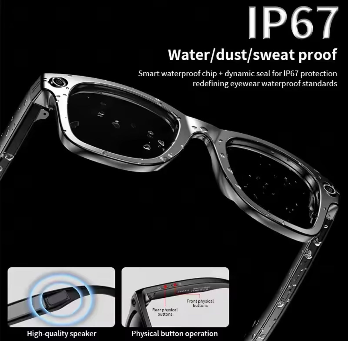2026 AI Smart Glasses 8MP Camera Translation Bluetooth Sunglasses