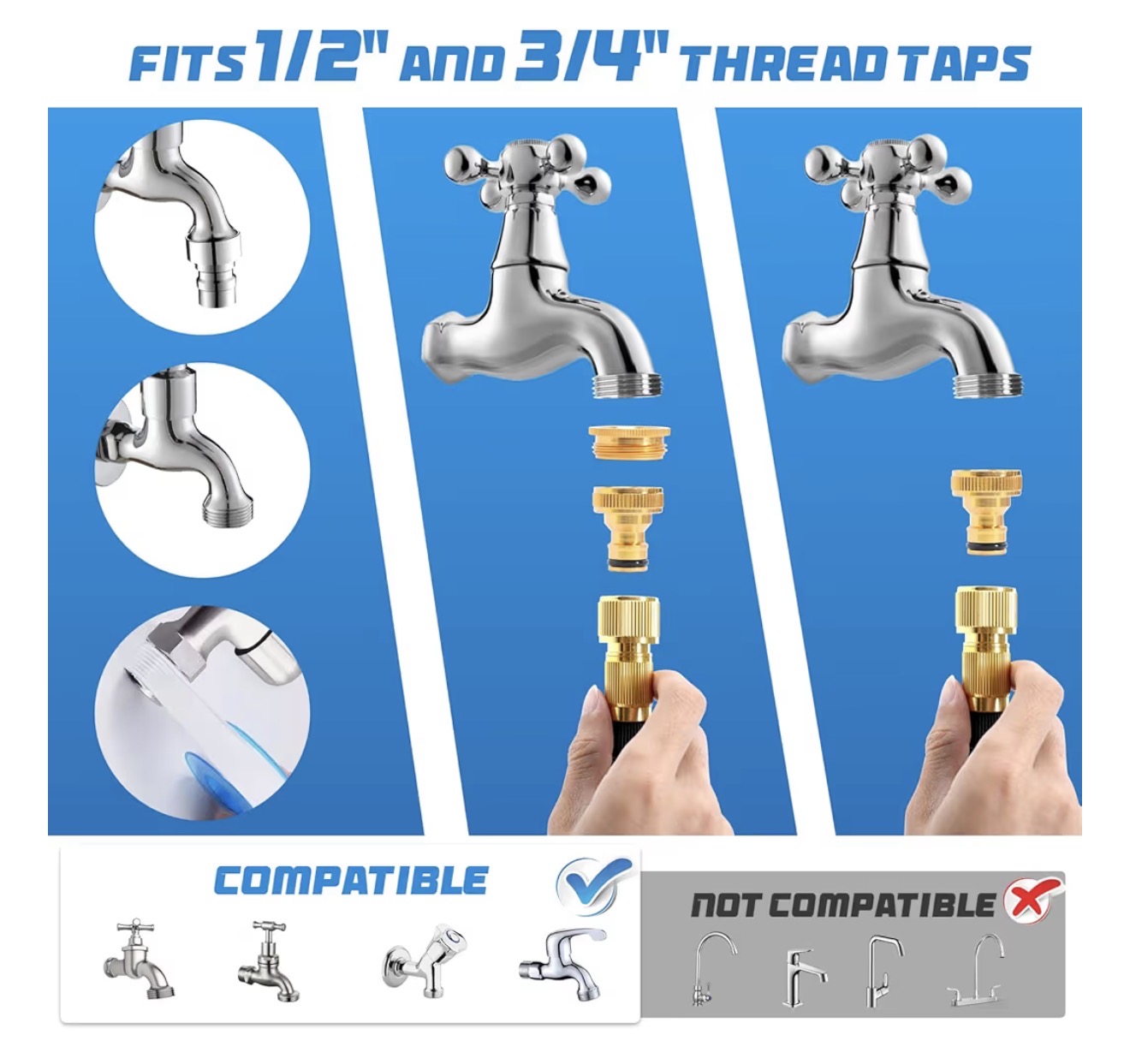 Jsdoin 30m Expandable Garden Hose Pipe with 10 Function Spray Gun