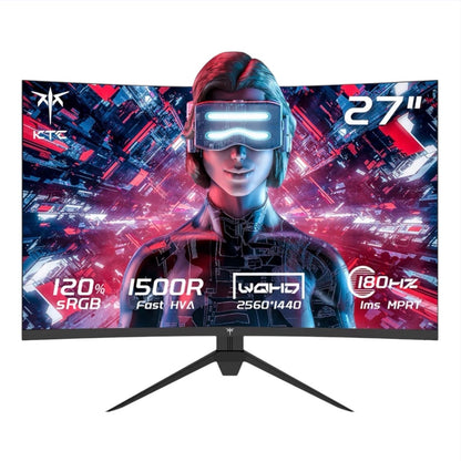 KTC 27-Inch QHD Curved Gaming Monitor 1440P 180Hz 1ms HDR10