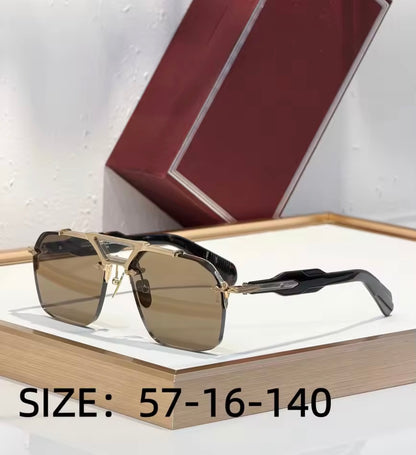 Square Sunglasses Double Titanium Frame Refined Business Style High Quality UV400 Unisex Gift