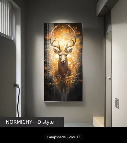 Deer LED Crystal Porcelain Wall Lamp – Artistic Wall Light for Interior Elegance