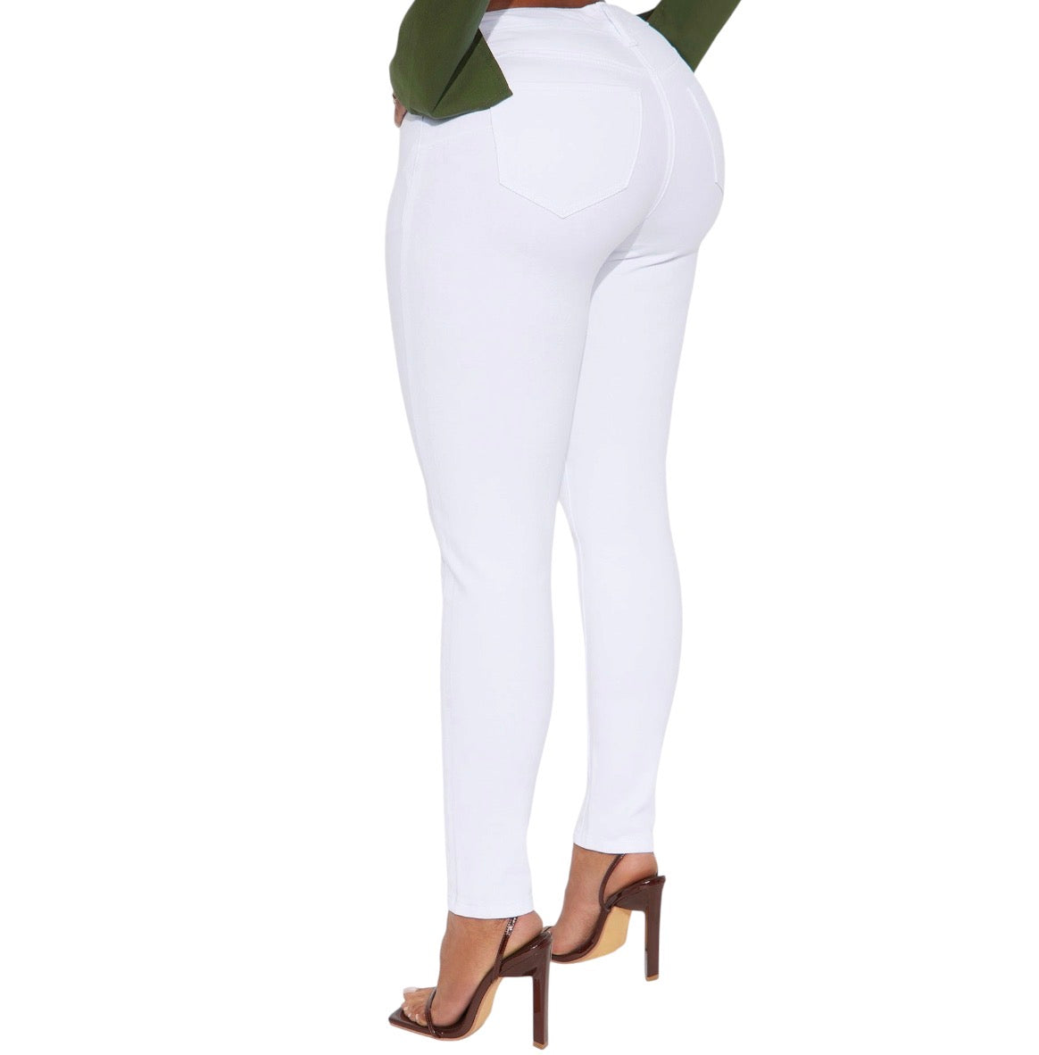 Vibe Check Curvy Stretch Skinny Jeans White