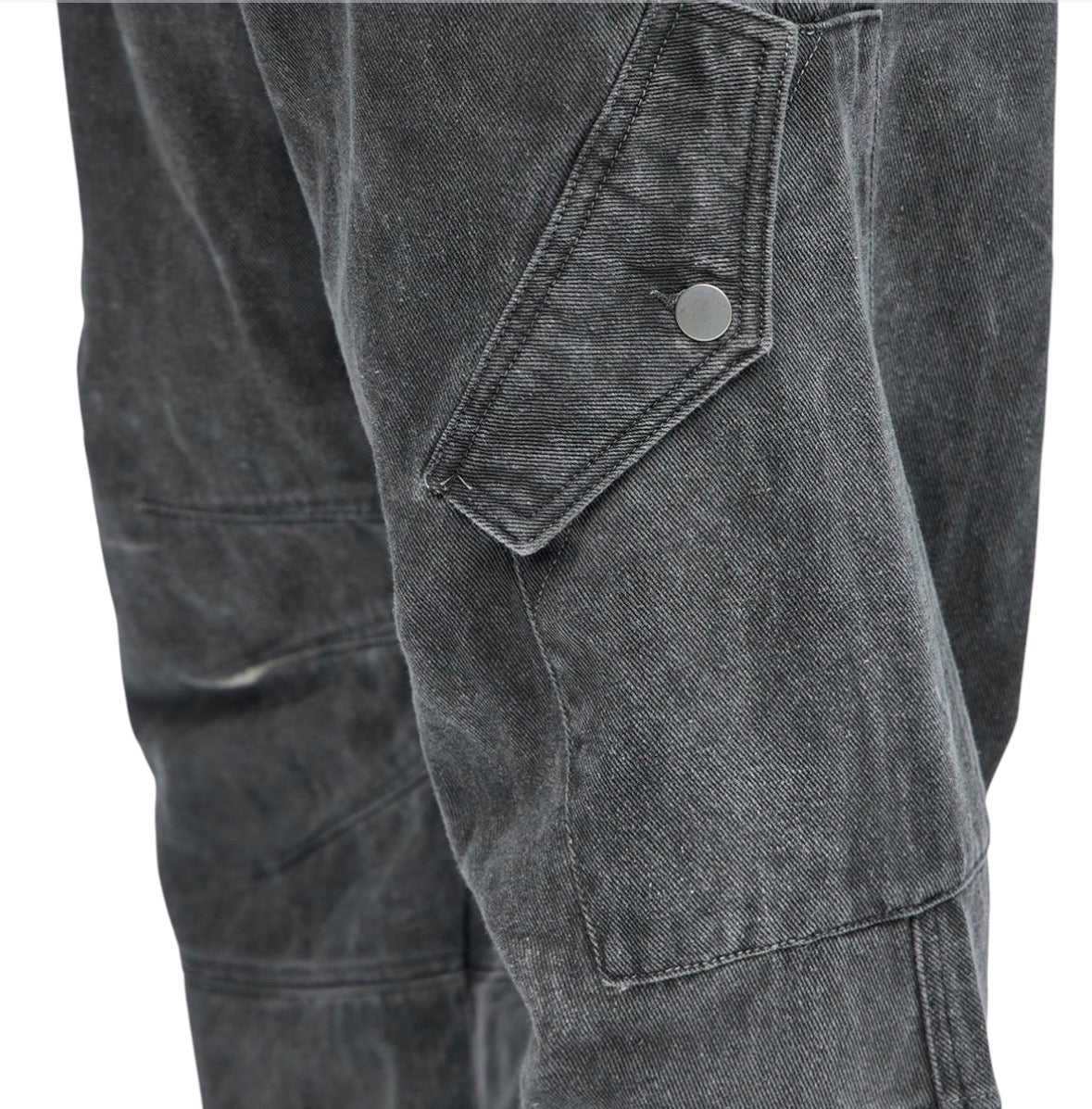 Overdyed Utility Baggy Cargo Pants Grey