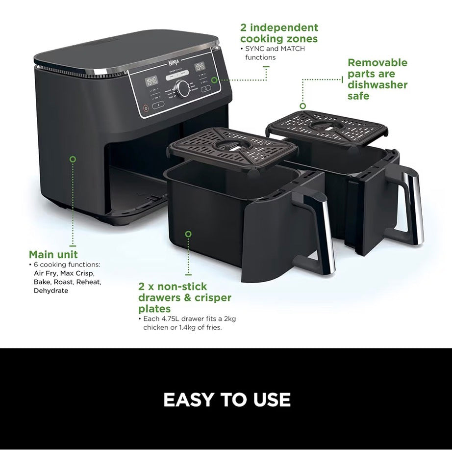 Foodi MAX 9.5L Dual Zone Air Fryer - AF400UK