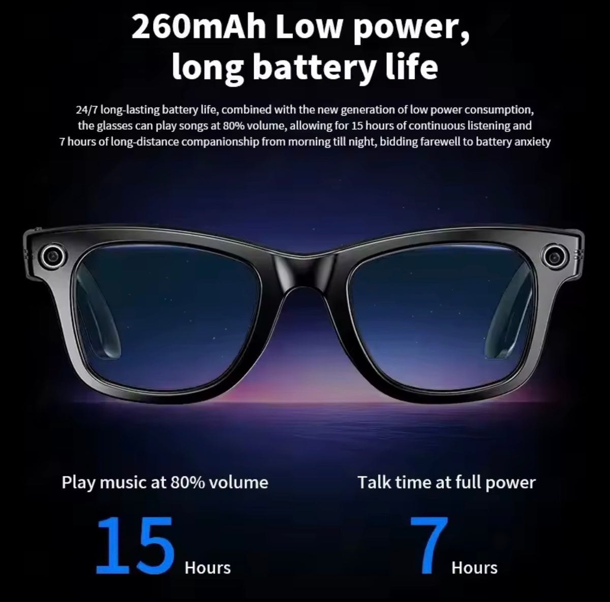 2026 AI Smart Glasses 8MP Camera Translation Bluetooth Sunglasses